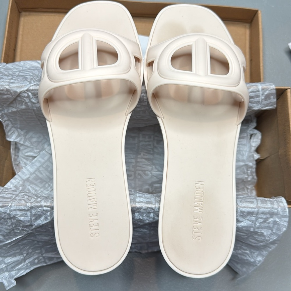 Steve Madden Women's Jellie Jelly Slide Sandals - Bone - Picture 5 of 10